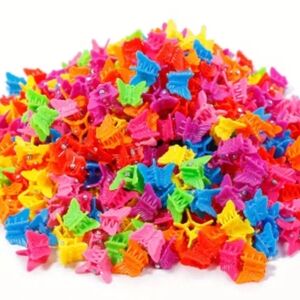 25 Random Mix Of Colorful Butterfly Mini Hair Clips